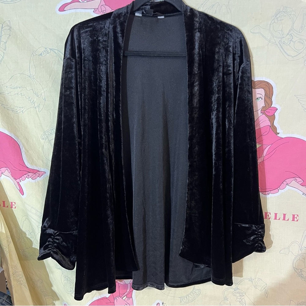 GNW Black Velvet Cardigan XL